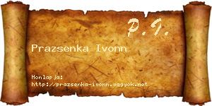 Prazsenka Ivonn névjegykártya